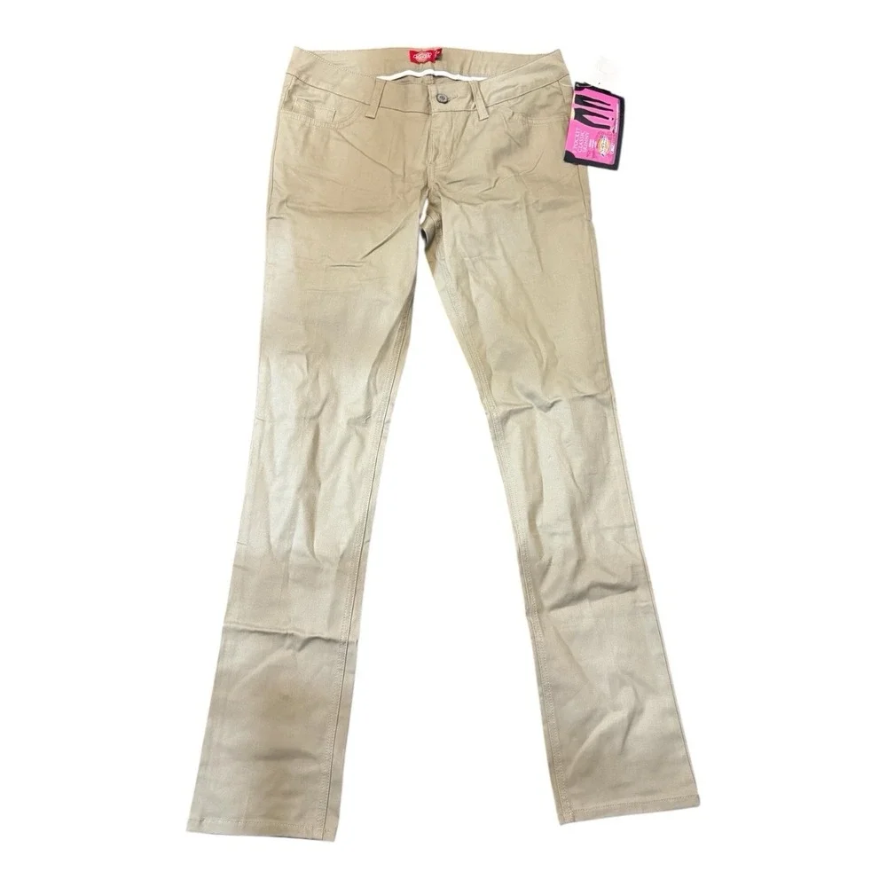 🔥Dickies Skinny🖤🤑Khaki Pants 5-Pocket Low Rise Skater Aesthetic Chino Uniform